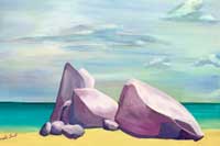 Rocks on Beach Oil on Canvas