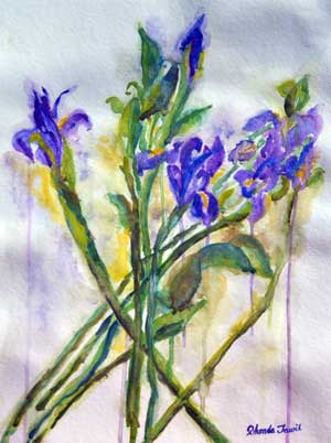 Irises and Fruit