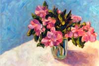 Pink Flowers Oil on Canvas